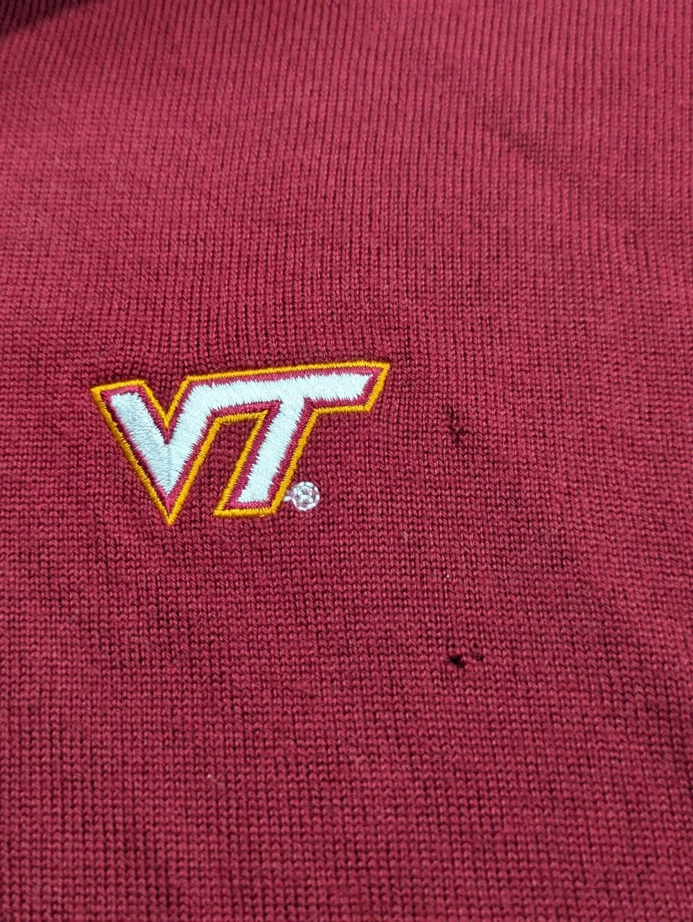 Peter Millar Virginia Tech Hokies Mens XL 1/4 Zip Merino Wool Sweater